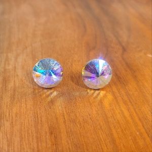 💜2 for 20$ Vintage Costume Jewelry Plastic Rhinestone Stud Earrings